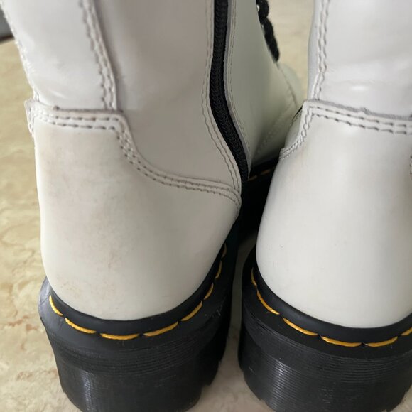 Dr. Martens Sz 8 Womens Jadon White Leather Platform Boot Lace Up Zip IN - Picture 6 of 13
